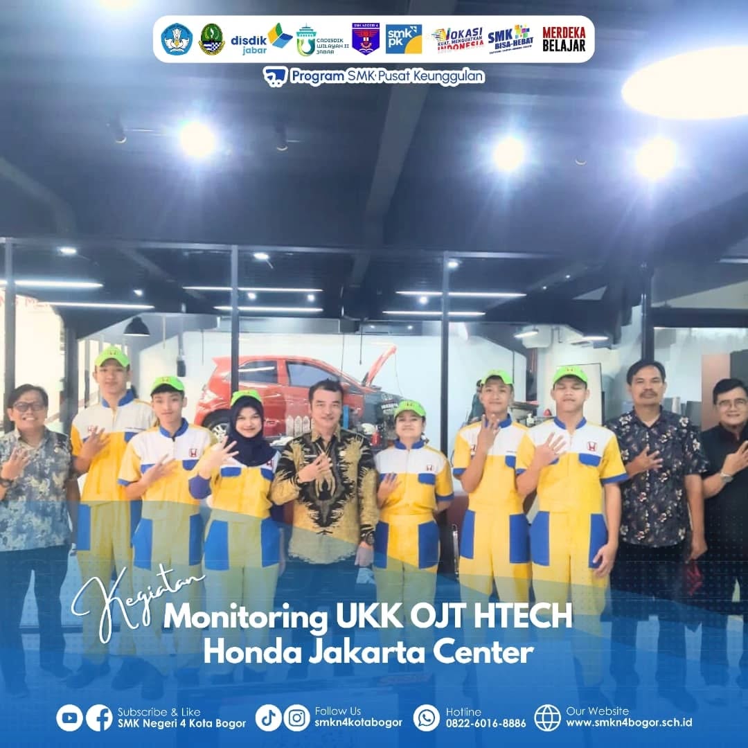 Monitoring UKK OJT HTECH Honda Jakarta Center