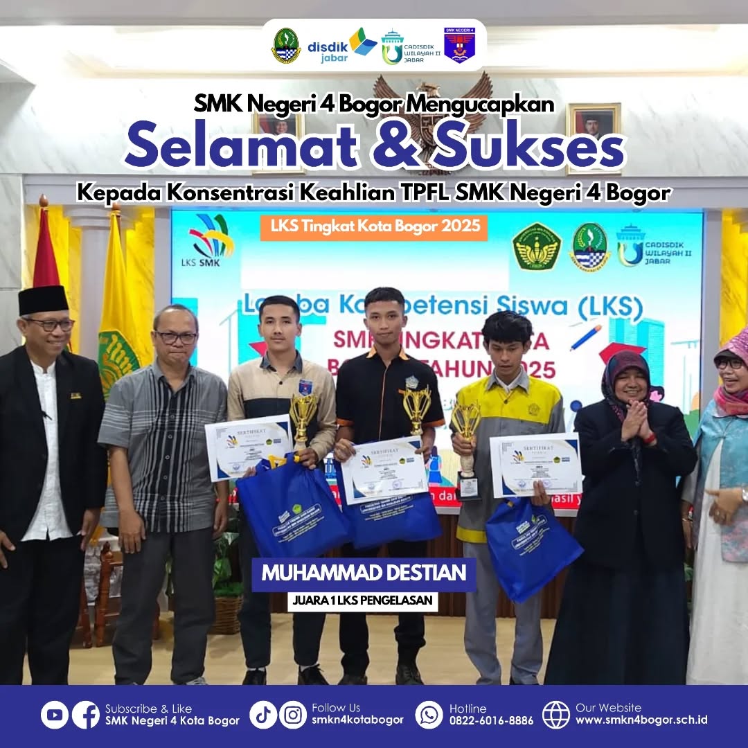 Siswa SMKN 4 Bogor Raih Juara 1 LKS Pengelasan Tingkat Kota Bogor