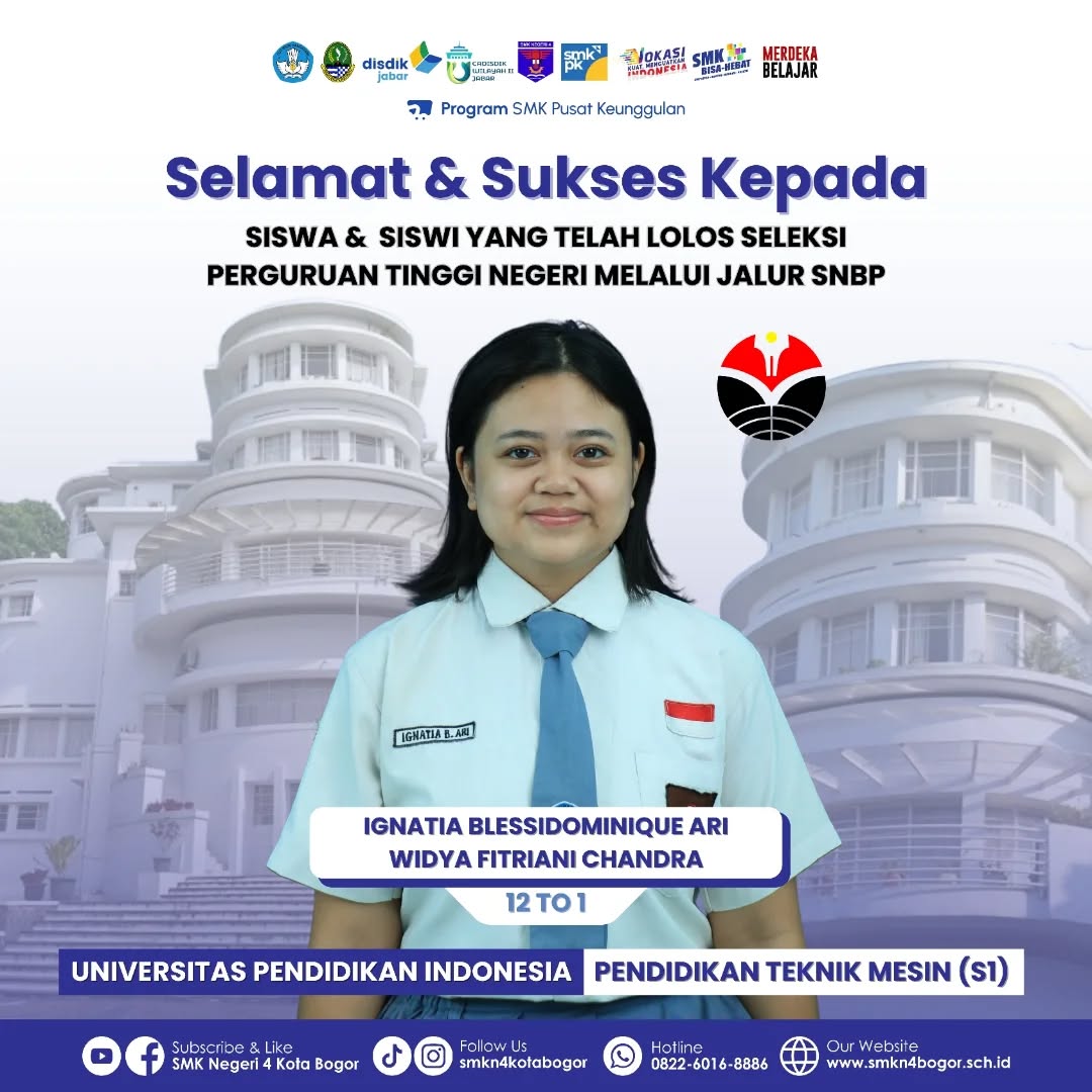 Siswa SMKN 4 Bogor Lolos SNBP ke UPI