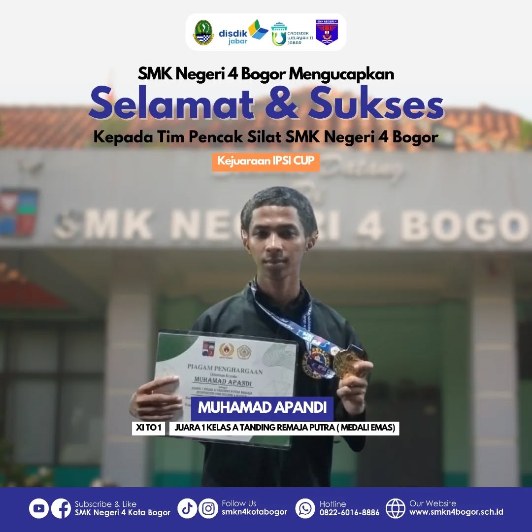 Siswa SMKN 4 Bogor Raih Juara 1 Pencak Silat IPSI CUP