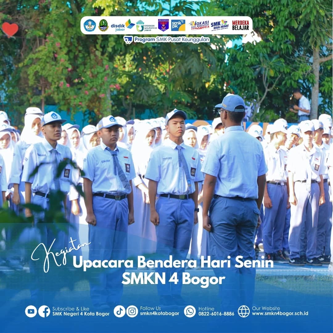 Upacara Bendera Rutin di SMKN 4 Bogor