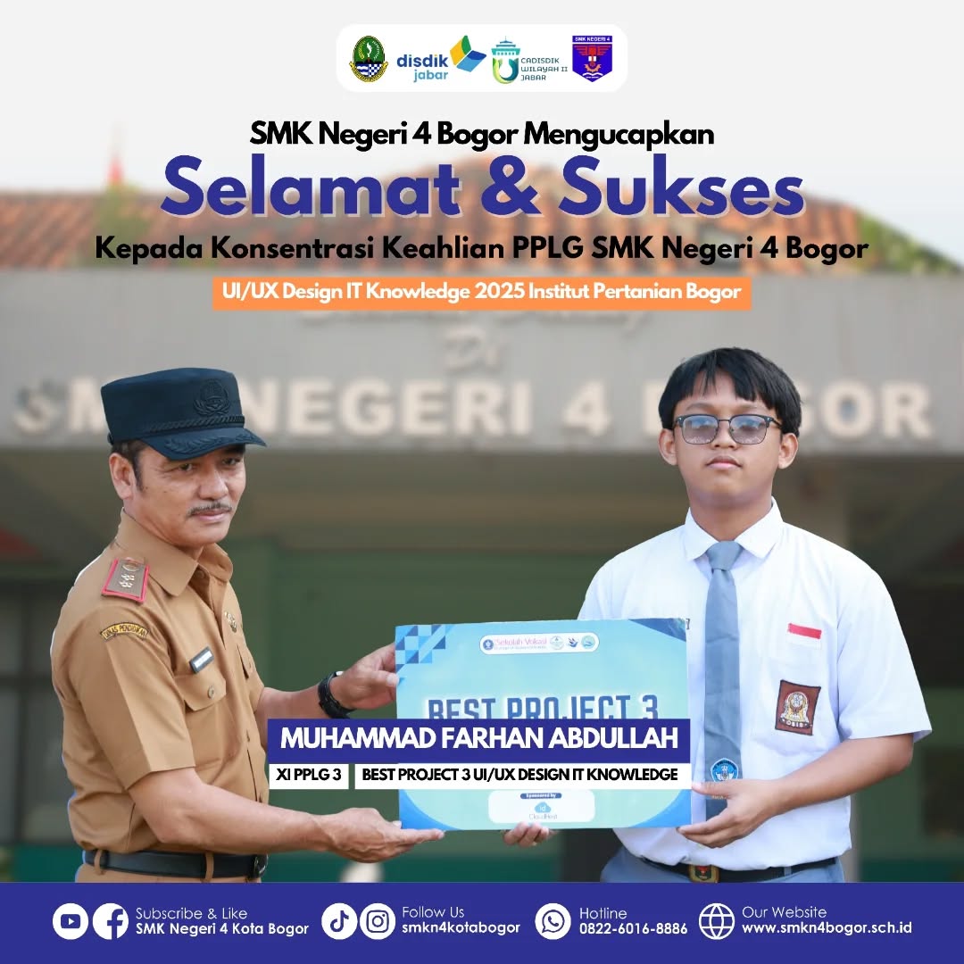 Siswa SMKN 4 Bogor Raih Best Project UI/UX Design IT Knowledge IPB