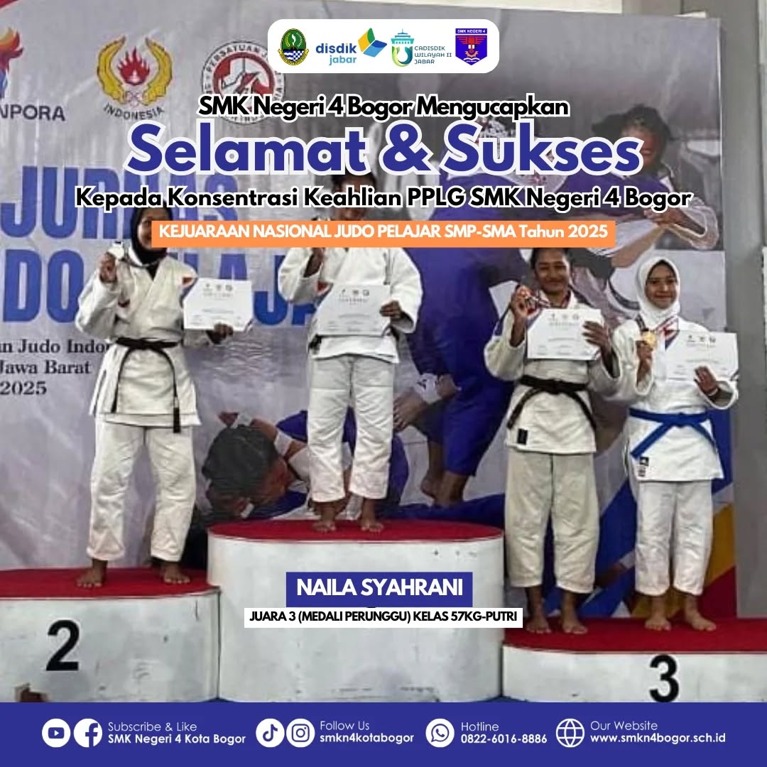 Siswa SMKN 4 Bogor Raih Perunggu Kejuaraan Judo Pelajar Nasional