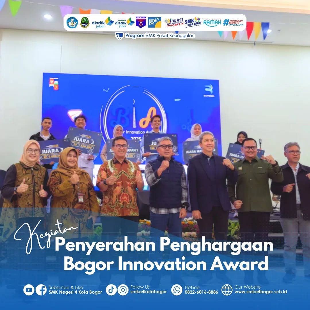 Siswa SMKN 4 Bogor Juara 3 Bogor Innovation Award 2025